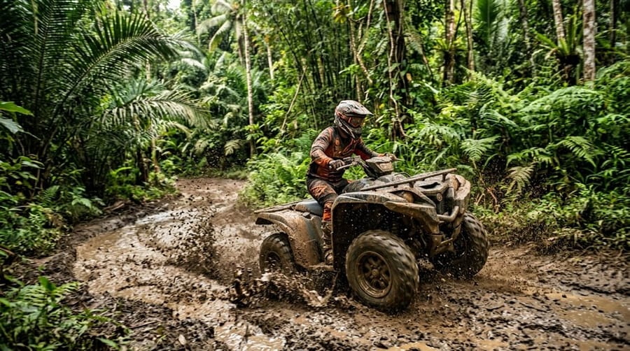 ATV quad ride through a Bali jungle track