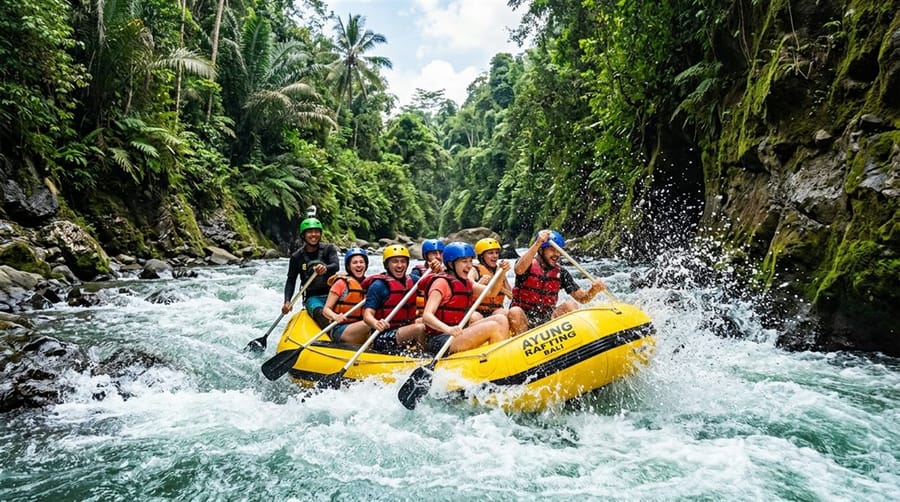 White-water rafting on the Ayung River, Bali