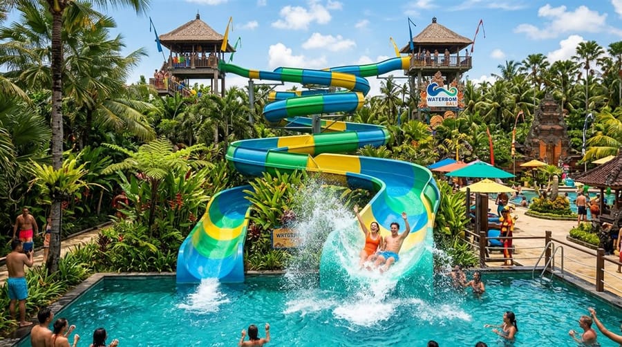 Water slide at Waterbom Bali in Kuta