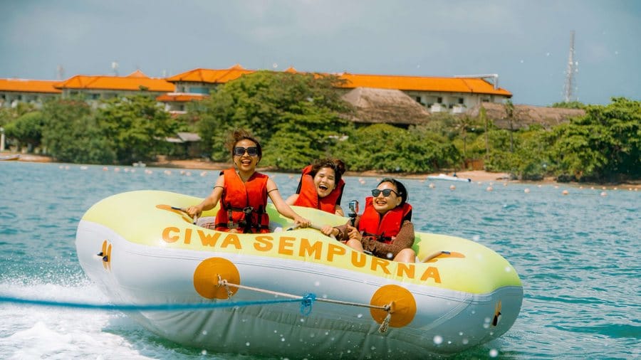 Banana boat ride at Tanjung Benoa, Bali