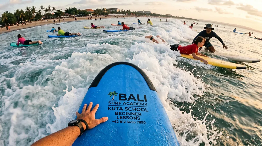 Surfer on a Bali reef break
