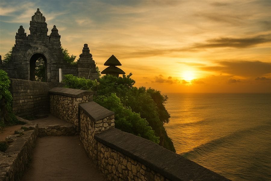 Sunset over Uluwatu near Kuta, Bali