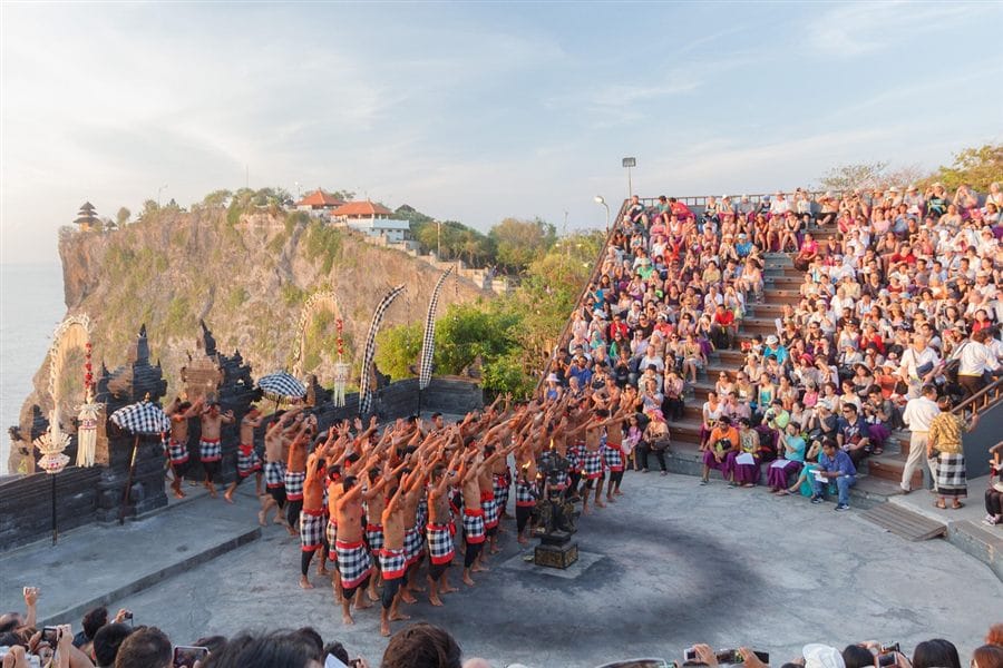 Uluwatu clifftop temple at sunset, Bali